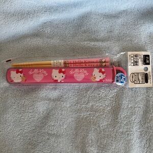 Sanrio Hello Kitty Pink New Unopened chopsticks with case